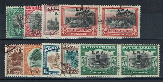 Image of South West Africa/Namibia SG 58/66 FU British Commonwealth Stamp